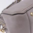 MCM Hand Bag Leather 2way Gray Gold Auth 203213-20