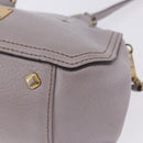 MCM Hand Bag Leather 2way Gray Gold Auth 203213-21