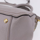 MCM Hand Bag Leather 2way Gray Gold Auth 203213-23