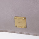 MCM Hand Bag Leather 2way Gray Gold Auth 203213-26