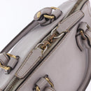 MCM Hand Bag Leather 2way Gray Gold Auth 203213-27