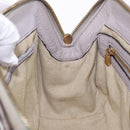 MCM Hand Bag Leather 2way Gray Gold Auth 203213-33