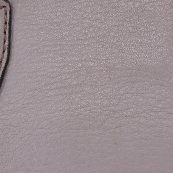 MCM Hand Bag Leather 2way Gray Gold Auth 203213