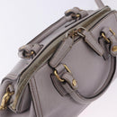 MCM Hand Bag Leather 2way Gray Gold Auth 203213-9