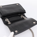 Miu Miu Matelasse Chain Shoulder Bag Leather Black Silver Auth 203216V-18