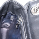 Miu Miu Matelasse Chain Shoulder Bag Leather Black Silver Auth 203216V-23