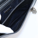 Miu Miu Matelasse Chain Shoulder Bag Leather Black Silver Auth 203216V-25