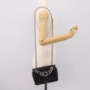 Miu Miu Matelasse Chain Shoulder Bag Leather Black Silver Auth 203216V-28
