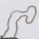 Miu Miu Matelasse Chain Shoulder Bag Leather Black Silver Auth 203216V-8