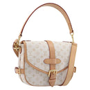 LOUIS VUITTON Monogram Mini Lin Saumur BB Bag White M12327 LV Auth 203218V-1
