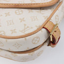 LOUIS VUITTON Monogram Mini Lin Saumur BB Bag White M12327 LV Auth 203218V-20