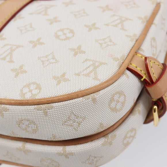LOUIS VUITTON Monogram Mini Lin Saumur BB Bag White M12327 LV Auth 203218V