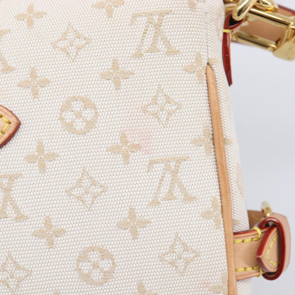 LOUIS VUITTON Monogram Mini Lin Saumur BB Bag White M12327 LV Auth 203218V