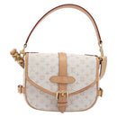 LOUIS VUITTON Monogram Mini Lin Saumur BB Bag White M12327 LV Auth 203218V-13