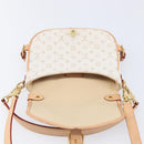 LOUIS VUITTON Monogram Mini Lin Saumur BB Bag White M12327 LV Auth 203218V-28