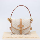 LOUIS VUITTON Monogram Mini Lin Saumur BB Bag White M12327 LV Auth 203218V-12