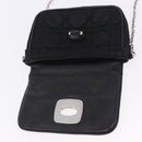Christian Dior Chain Shoulder Bag Nylon Black Silver Auth 203219-19