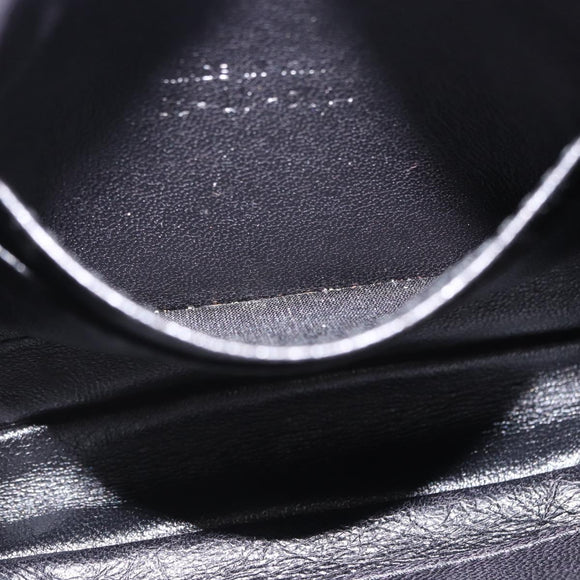 Christian Dior Chain Shoulder Bag Nylon Black Silver Auth 203219
