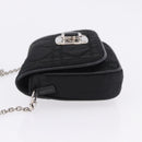 Christian Dior Chain Shoulder Bag Nylon Black Silver Auth 203219-4