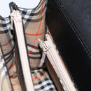 Burberrys Nova Check Hand Bag Canvas Leather Beige Silver Auth 203220V-18