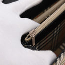 Burberrys Nova Check Hand Bag Canvas Leather Beige Silver Auth 203220V-20