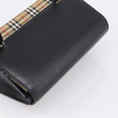 Burberrys Nova Check Hand Bag Canvas Leather Beige Silver Auth 203220V-6