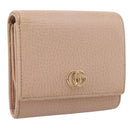 GUCCI Bifold Wallet Leather Pink Gold 598587 Auth 203221-1