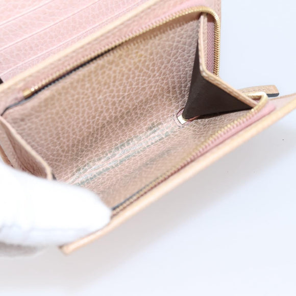 GUCCI Bifold Wallet Leather Pink Gold 598587 Auth 203221