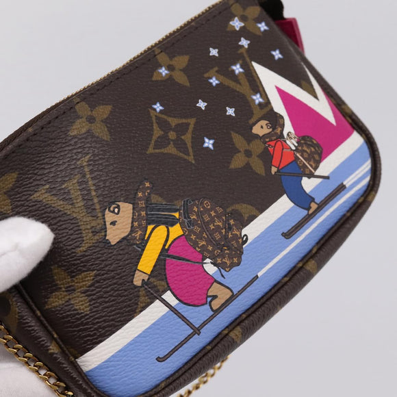 LOUIS VUITTON Monogram Ski Bear Mini Pochette Accessoires M67769 LV Auth 203222M