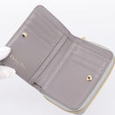 Christian Dior Caro Bifold Wallet Leather Gray Gold Auth 203223M-16