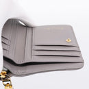 Christian Dior Caro Bifold Wallet Leather Gray Gold Auth 203223M-17