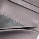 Christian Dior Caro Bifold Wallet Leather Gray Gold Auth 203223M-22