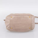 Miu Miu Hand Bag Leather 2way Beige Gold Auth 203225M-5