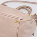 Miu Miu Hand Bag Leather 2way Beige Gold Auth 203225M-15