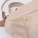 Miu Miu Hand Bag Leather 2way Beige Gold Auth 203225M-16