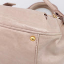 Miu Miu Hand Bag Leather 2way Beige Gold Auth 203225M-17