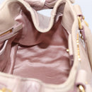 Miu Miu Hand Bag Leather 2way Beige Gold Auth 203225M-21