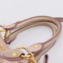 Miu Miu Hand Bag Leather 2way Beige Gold Auth 203225M-8