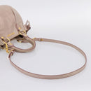 Miu Miu Hand Bag Leather 2way Beige Gold Auth 203225M-9
