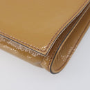 GUCCI Soho Clutch Bag Patent Leather Beige Gold 336753 Auth 203226-10