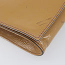 GUCCI Soho Clutch Bag Patent Leather Beige Gold 336753 Auth 203226-11