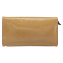 GUCCI Soho Clutch Bag Patent Leather Beige Gold 336753 Auth 203226-3