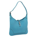HERMES Trim 31 Shoulder Bag Leather Light Blue Silver Auth 203229V-1