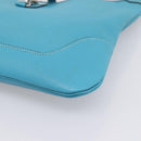 HERMES Trim 31 Shoulder Bag Leather Light Blue Silver Auth 203229V-10