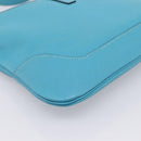 HERMES Trim 31 Shoulder Bag Leather Light Blue Silver Auth 203229V-13