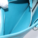 HERMES Trim 31 Shoulder Bag Leather Light Blue Silver Auth 203229V-18