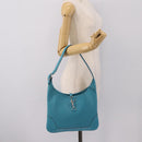 HERMES Trim 31 Shoulder Bag Leather Light Blue Silver Auth 203229V-21