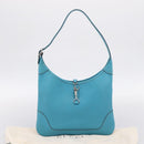 HERMES Trim 31 Shoulder Bag Leather Light Blue Silver Auth 203229V-22