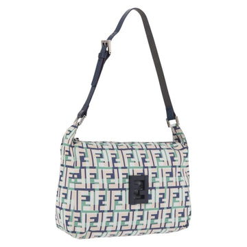 FENDI Zucca Canvas Mamma Baguette Shoulder Bag Multicolor Silver Auth 203230M