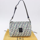 FENDI Zucca Canvas Mamma Baguette Shoulder Bag Multicolor Silver Auth 203230M-12
